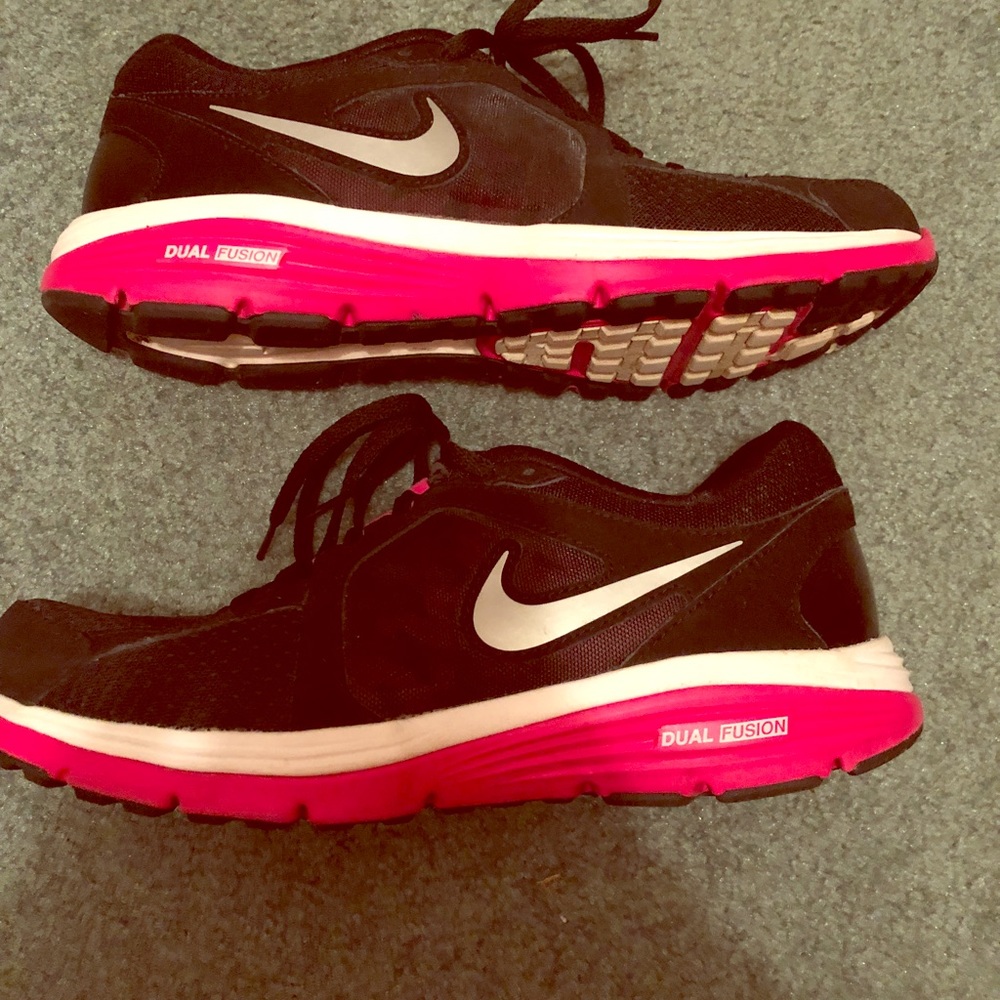 Black and pink Nikes